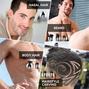 Unibono profesyonel 6 in 1 akülü berber makası kasık split end saç kesme makinesi bıyık tıraş vücut giyotin erkekler için