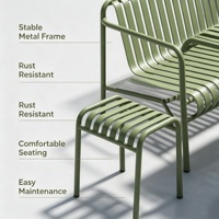 Table Basse et Chaises de Balcon en Acier, Style Nordique Moderne, Pour Bar Commercial, Usage Extérieur