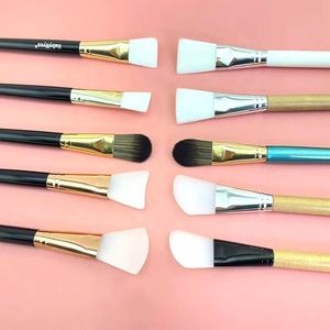 DIAS bambou bois acrylique poignée visage bois synthétique Silicone nouveau Vegan personnalisé Logo étiquette privée simple argile masque brosse de maquillage - Product Image 2