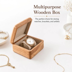 Fabricant de boîtes à montres en bois sur mesure, fournisseur d'emballages de montres avec insert en velours carré, Vietnam - Product Image 1