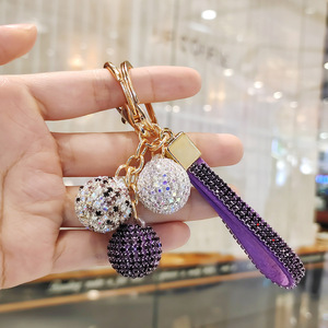 Porte-clés sphérique en strass, breloque cerise en cristal, boule ronde en diamant, pour sac et clés de voiture - Product Image 3