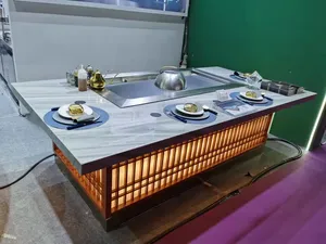 Многофункциональный плоский стол-гриль Hibachi со встроенным воздуходувкой, Настольный гриль Teppanyaki