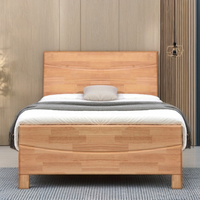 Lit Simple en Bois Massif MDF Personnalisé, Style Asiatique, Mobilier de Protection pour Maison, Chambre, Hôtel, École, Hôpital, Taille Double