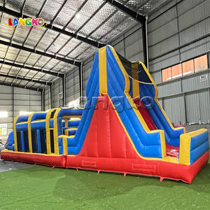 Parcours d'obstacles gonflable pour enfants en PVC de qualité commerciale, <span class=keywords><strong>jeux</strong></span> gonflables <span class=keywords><strong>Ninja</strong></span> avec toboggan pour enfants - Product Image 4