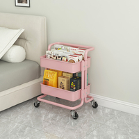 Haute qualité en acier au carbone 45KG capacité pliante 3 niveaux chariot extension de cils organisateur de stockage chariot utilitaire Portable