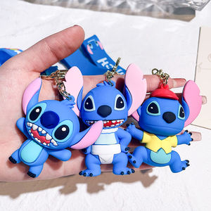 Nuevo clásico Original empalme Stitch modelo muñeca llavero dibujos animados Angry Stitch acción juguete pareja mochila colgante regalo decorativo - Product Image 3