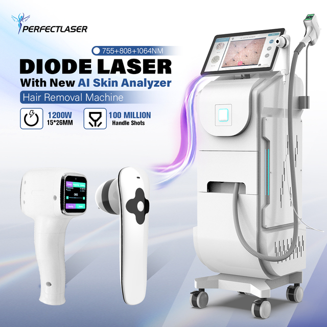 Professional 3 Wavelength Diode Laser Hair Removal Machine 808nm 755 1064 1200W for Salon Medical Beauty Equipment Factory Price