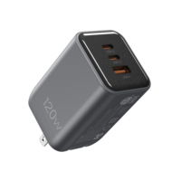 120W 2 USB C 1 USB a Pengisi Daya Perjalanan Colokan AS Adaptor Dinding Daya Tinggi untuk Laptop Smartphone Tablet Sertifikasi ETL FCC