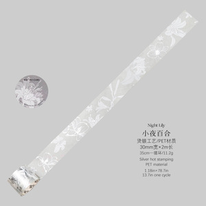 1 rouleau de ruban adhésif <span class=keywords><strong>s</strong></span>érie All Things Silent Like a Mystery, fournitures de journalisation à motif floral vintage pour la décoration et le collage DIY - Product Image 6