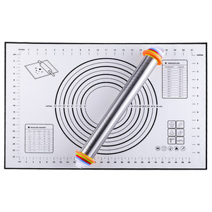 Stainless Steel <b>Rolling</b> Pin 17 Inch Adjustable Thickness With Graduations For Bakery Dough Kneading <b>Tool</b> - Product Image 3