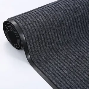 Dust-proof Doormat Outdoor Waterproof Mat Stair Steps Hotel Corridor Shopping Mall Aisle Non-slip PVC Double Stripe Floor Mat