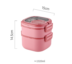 Lonchera de Plástico y Acero Inoxidable para Estudiantes, Gran Capacidad, con Compartimentos para Salsas y Cubiertos, Apta para Microondas, Libre de BPA, Ecológica - Product Image 2