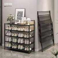 Organisateur de rangement pour chaussures pliable, étagère à chaussures en métal robuste pour l'entrée de la maison, intérieur