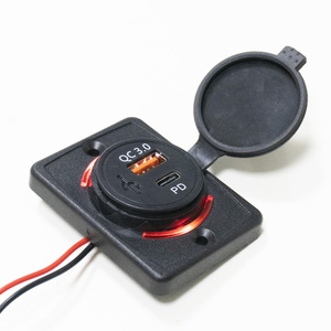 12V 24V 48W <b>USB</b> C PD 30W QC3.0 Bus Boat Marine RV Panel Mount <b>USB</b> Charger <b>Socket</b> <b>with</b> Flip Cover - Product Image 2