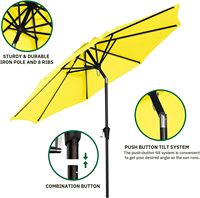 7.5ft 9ft publicité extérieure café parasol de terrasse logo personnalisé imprimé de marque pli parasol marché de jardin parasol de golf et bases