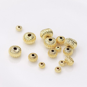 18K Gold Plated Pumpkin Beads 14K Gold Filled Hollow <b>Lantern</b> Beads DIY Bracelet Jewelry Making Supplies Scattered Beads - Product Image 3