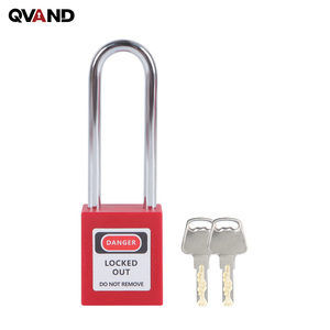 QVAND 76mm 6mm Sicherheitsvorhängeschloss Rot PA66 Nylon Stahlbügel Modell M-G76 Loto KA/KD/MK/KAMK Gleichschließendes System für Tagout - Product Image 6