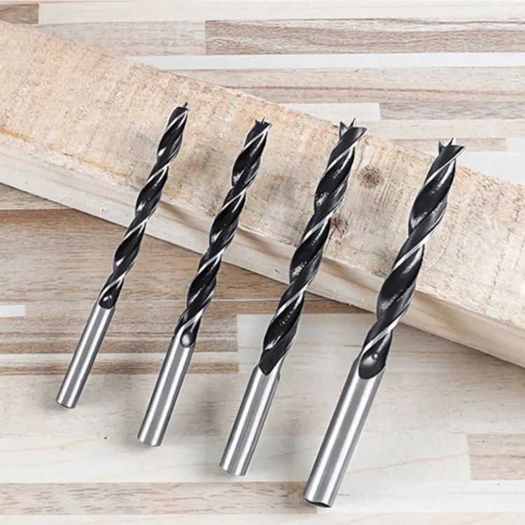 High Carbon Steel Half Ground Wood Brad Point Drill Bit For Wood Precision Drilling