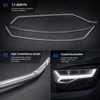 Pour AUDI A6L C7PA LED 2016-2018 Plaque de guidage lumineux DRL Tube de guidage lumineux Phare Feu de jour Guide de lumière Angel Eye