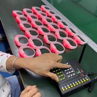 Pulsera LED con Control Remoto, Logotipo Personalizado Programable, 10 Zonas, 4 LED, 433MHz, Cobertura de 800M, 6-10 Horas de Duración, Secado Rápido, para Fiestas