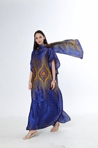Lussuosi Abiti Etnici Africani, Vestaglie Larghe in <span class=keywords><strong>Seta</strong></span> a Due Pezzi, Caftani Islamici per Donne Musulmane, Abiti in <span class=keywords><strong>Seta</strong></span> Stampata con Copricapo - Product Image 4