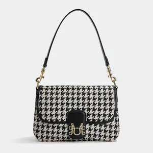 2022 New Design Ladies Shoulder Bag Fashion Trend Bags Houndstooth Large Canvas Woman's Handbags