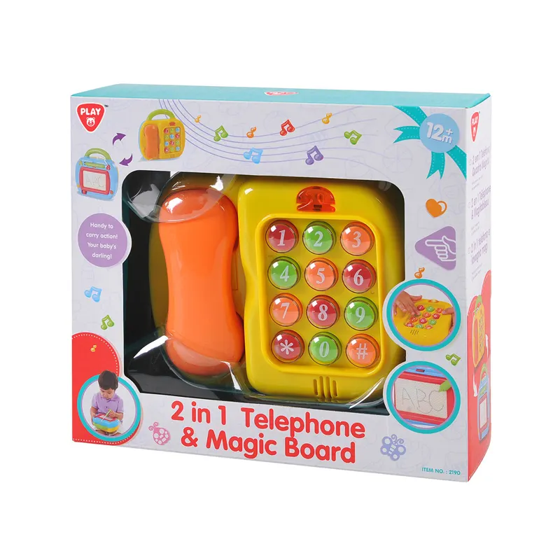 PLAYGO papan gambar magnetik anak-anak, papan gambar warna magnetik telepon & papan ajaib 2 in 1