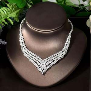 Hibride อินเทรนด์ AAA ลูกบาศก์ Zirconia ชุดเครื่องประดับงานแต่งงานเจ้าสาวไนจีเรียสร้อยคอผู้หญิงและชุดต่างหู2022ขายส่ง Bijoux N-1257 - Product Image 4