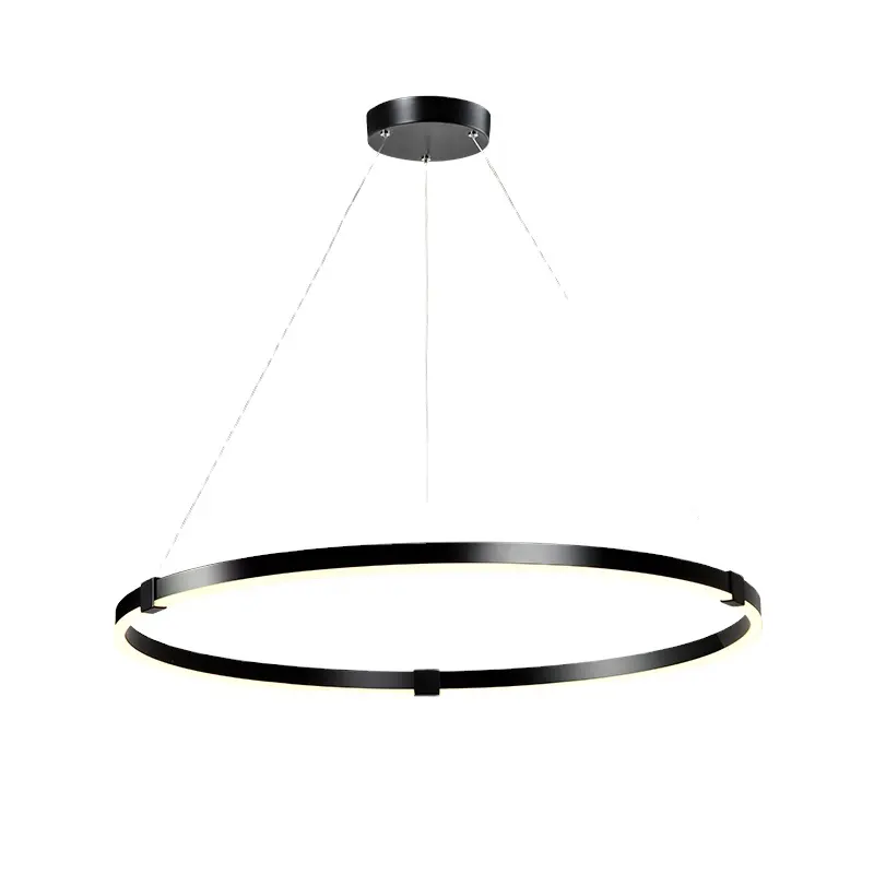 HUAYI Moderna Decorazione Anello In Alluminio Appeso CONDOTTO Le Luci Del Pendente acrilico di grandi dimensioni rotondi del cerchio 3 anello di lampada a sospensione a LED