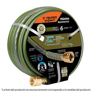 Truper MAN-25x5/8XX 5/8 'Anti-nodo PVC tubo da giardino con 6 strati 25m connessioni metalliche manuale MOQ 100m - Product Image 1