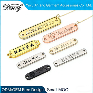 Etiqueta metálica ovalada rectangular personalizada con logotipo en relieve y esmalte, etiqueta de lujo con letras para prendas - Product Image 4