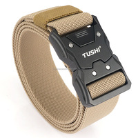 Ceinture tactique élastique réglable en toile et alliage pour hommes et femmes, avec boucle à dégagement rapide, respirante