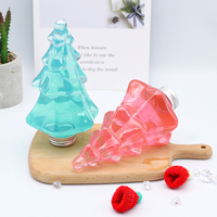 Bouteille de sapin de Noël Bouteille de thé au lait Tasse en plastique avec couvercle boisson commerciale emballage jetable animal de compagnie
