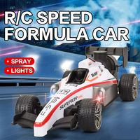 Voiture de course RC électrique 5 canaux à l'échelle 1:14, 2,4 GHz, 4 roues motrices, avec pulvérisation de brume réaliste, éclairage LED et dérive latérale à 360°