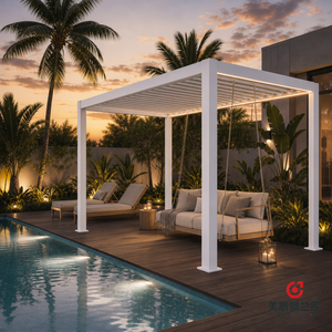 MEXIN ORLANDO - Gazebo Moderno de Lujo para Exteriores de Villas y Hoteles, Bioclimático, Motorizado, de Aleación de Aluminio y Vidrio Templado Ajustable - Product Image 5