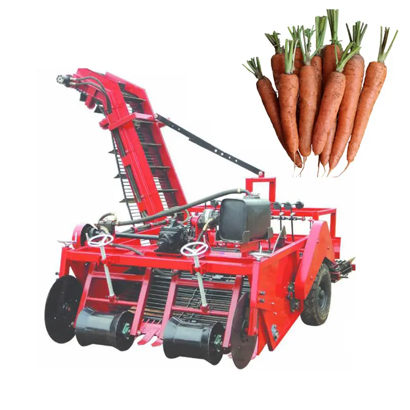 Mesin panen Mini pertanian 2 baris, mesin pemanen kentang penggali wortel 102 Hp traktor 120 Hp