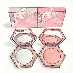 Iluminador Facial Vegano de Marca Propia, en Crema Prensada, Resistente al Agua, de Larga Duración, con Brillo Fino, Mineral Natural - Product Image 1