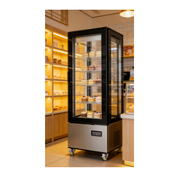 Vitrine à gâteaux murale commerciale avec étagère rotative à 360° en verre et acier inoxydable, électrique, certifiée CE ETL, pour usage commercial en buffet