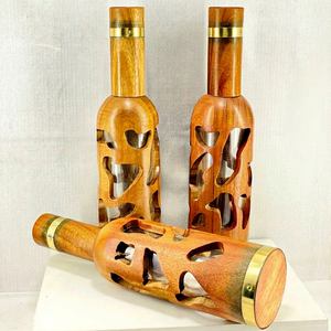 Bouteille d'eau artisanale moderne FALAK WORLD EXPORT 99% bois pur 1000ml écologique réutilisable avec couvercle anti-corrosion – Meilleure vente - Product Image 1