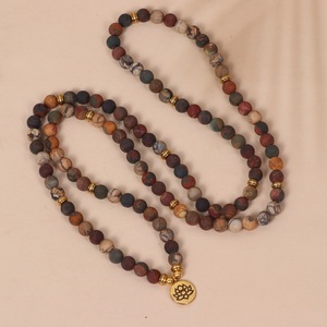 Collares/Pulseras de Mala de Oración de 8mm Estilo <span class=keywords><strong>Picasso</strong></span>, Yoga, Meditación, Cristal Curativo, Rosario Multicapa, Collar de Cuentas de Mala de 108 Cuentas, Unisex - Product Image 3