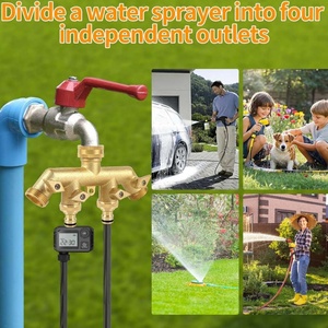Divisor de Manguera de Latón para Exteriores, Válvula de Cierre para Tuberías de Agua con 4 Grifos Individuales de 3/4'' y Conector de 3/4'' a 1/2'' - Product Image 5
