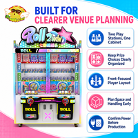 Machine d'arcade à prix en métal pour deux joueurs avec deux stations de jeu, écran en acrylique transparent, prise en charge de l'espagnol pour les lieux de divertissement