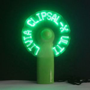Mini ventilateur électrique portable en plastique avec affichage LED personnalisé, fonctionne sur piles, cadeau personnalisé - Product Image 1