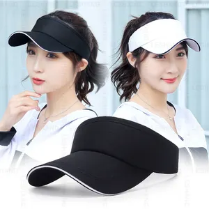 Hot bán tùy chỉnh Thêu Logo Thể Thao Golf chạy Sun Visor cap nhanh khô rộng vành Breathable bông trống thể thao Visor mũ