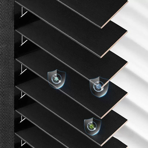 Stores à corde modernes en <span class=keywords><strong>bois</strong></span> véritable à lamelles horizontales rideau de fenêtre à contrôle de lumière occultant imperméable à l'eau variable pour le salon - Product Image 2