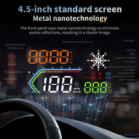 WiiYii M30 HUD de voiture avec OBD GPS compatible hybride EV, alarme de survitesse, boussole, température du carburant et de l'eau, atténuation automatique