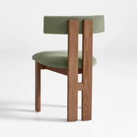 Chaise de salle à manger en chêne massif de style moderne du milieu du siècle JP 2026, tissu en velours vert, chaise de salle à manger en bois
