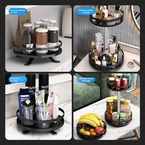 360Rotation Spice Rack Organizer Jar Cans Non-Skid <b>Storage</b> <b>Tray</b> for Seasonings Kitchen <b>Storage</b> Rack Kitchen Accessories - Product Image 3