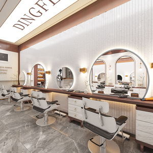 Specchio LED Circolare da Parete, Tavolo <span class=keywords><strong>per</strong></span> Acconciature con Illuminazione Regolabile, Specchio <span class=keywords><strong>per</strong></span> <span class=keywords><strong>Salone</strong></span> di Bellezza e Trucco Domestico - Product Image 3