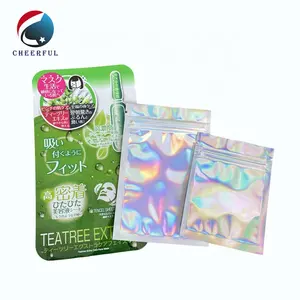 Cosmetic Packaging Skin Care Products Aluminum Foil 3 Side Seal Bags Foundation Sample Sachet Custom Olive Oil Packaging Bags
